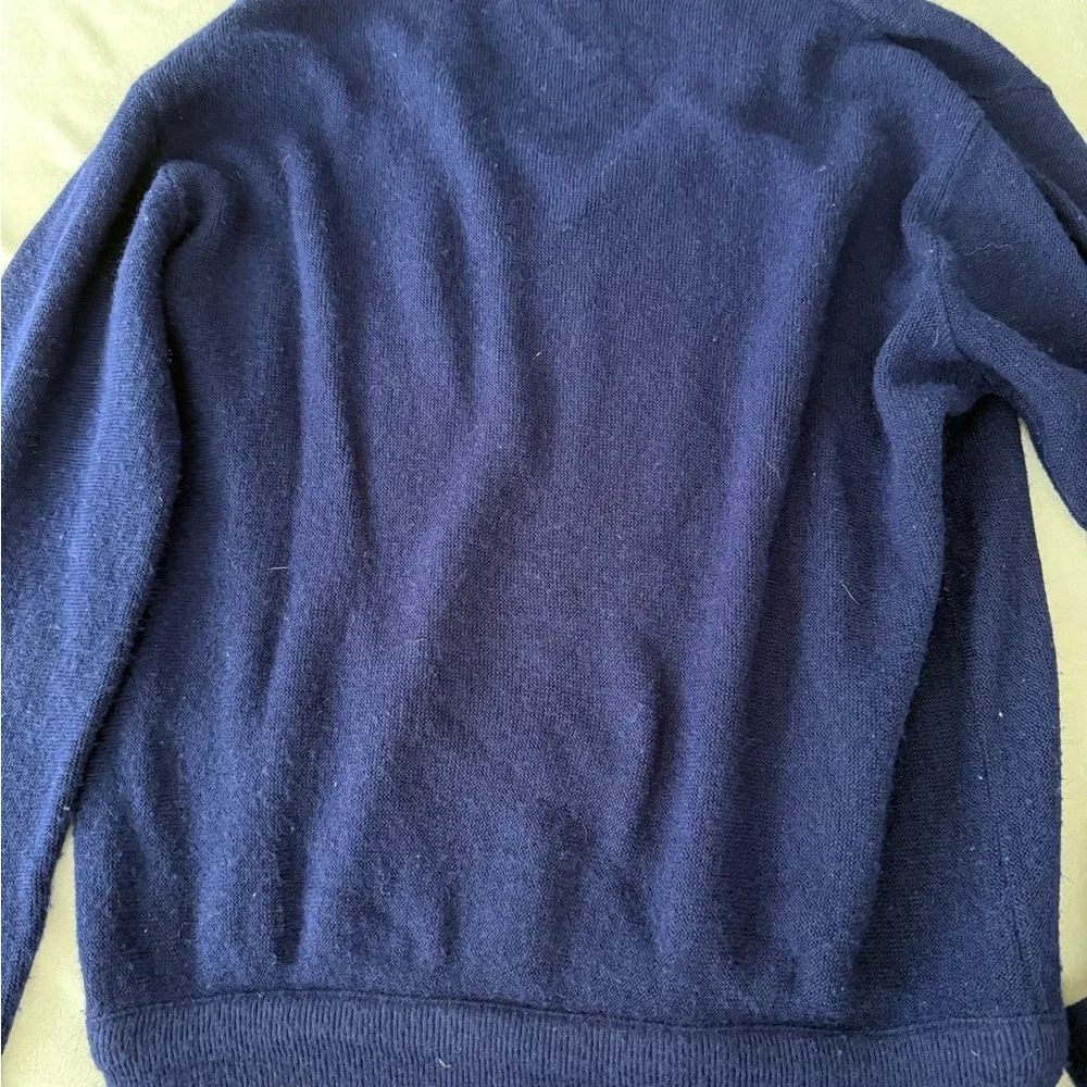 Vintage Izod Lacoste 100% Orlon Acrylic Blue V-neck Sweater Men's Size Med E67 - Picture 7 of 7